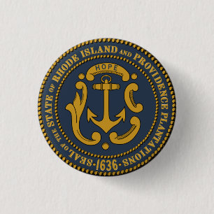 Badge Rond 2,50 Cm Sceau d'État de l'île Rhode
