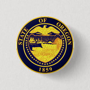 Badge Rond 2,50 Cm Sceau d'État de l'Oregon
