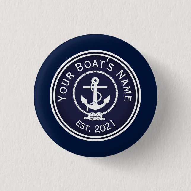 Badge Rond 2,50 Cm Sceau nautique Ancre (Devant)