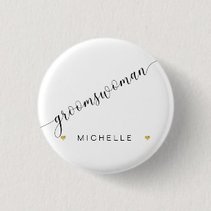 Badge Rond 2,50 Cm Scénario de Demoiselle d'Honneur pour le Marié Sim