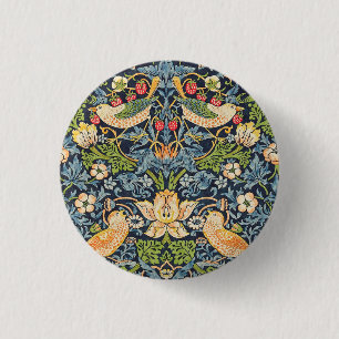 Badge Rond 2,50 Cm Schéma floral William Morris Strawberry Thief