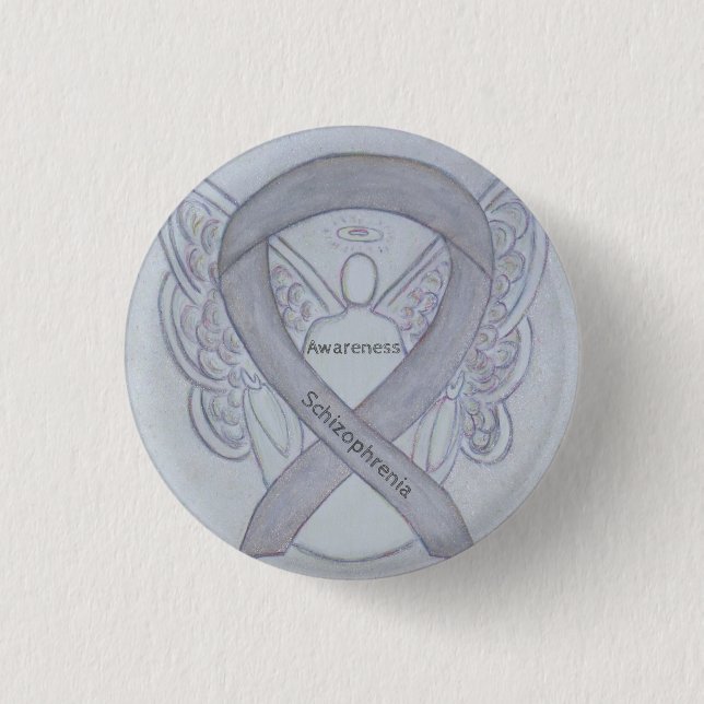 Badge Rond 2,50 Cm Schizophrénie Sensibilisation Ruban Angle Pins per (Devant)