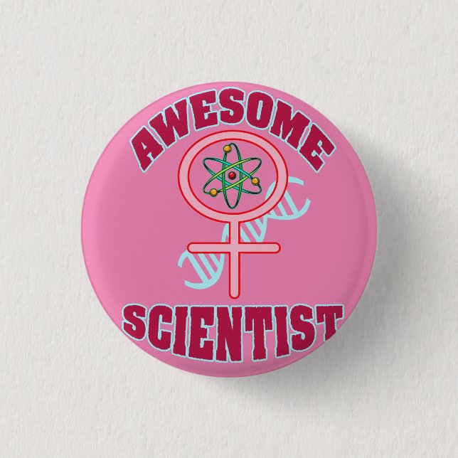 BADGE ROND 2,50 CM SCIENTIFIQUE FÉMININE INCONTOURNABLE (Devant)