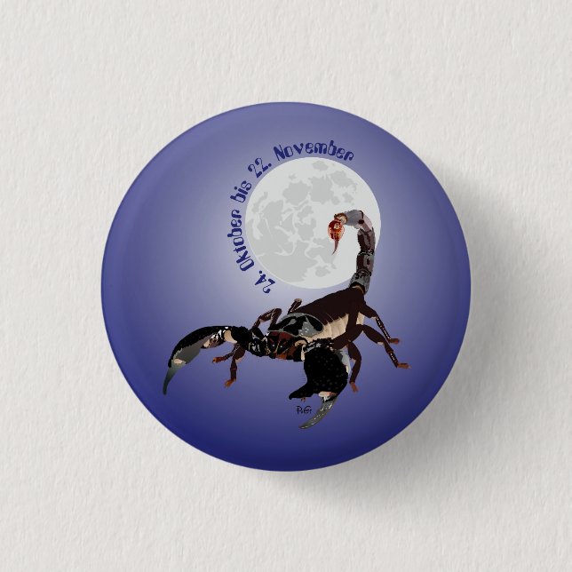 Badge Rond 2,50 Cm Scorpion (Devant)