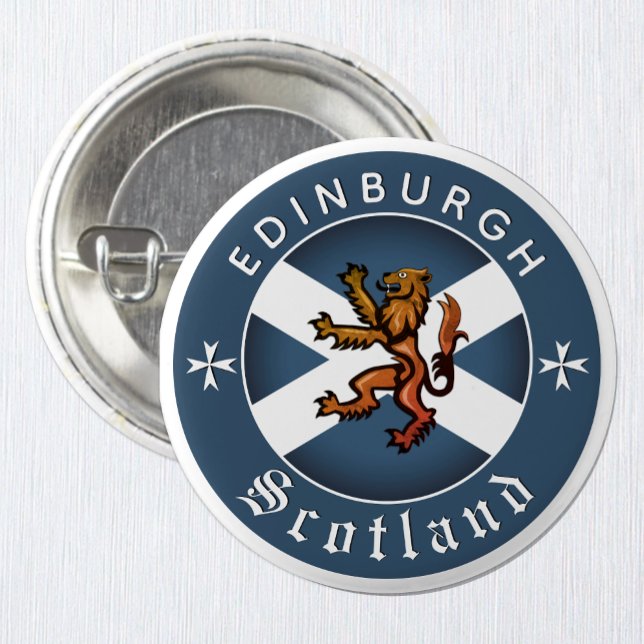 Badge Rond 2,50 Cm Scotland Button, Rampant, Edimbourg, Drapeau écoss (Scotland Button / Flag, Rampant, City)