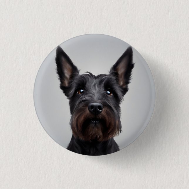Badge Rond 2,50 Cm Scottish Terrier (Devant)
