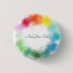 Badge Rond 2,50 Cm Script à main Modèle coloré Personnalisé Moder