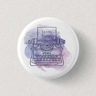 Badge Rond 2,50 Cm Script de l'auteur de l'écriture Vintage machine à