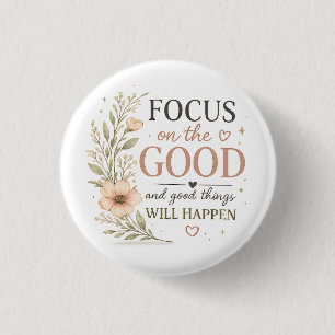 Badge Rond 2,50 Cm Se concentrer sur le bien – Inspiration florale vi