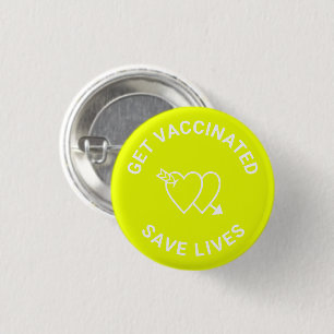 Badge Rond 2,50 Cm Se faire vacciner sauver des vies chartreuse coeur