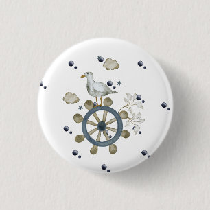 Badge Rond 2,50 Cm Seagull Frappe Un Voyage