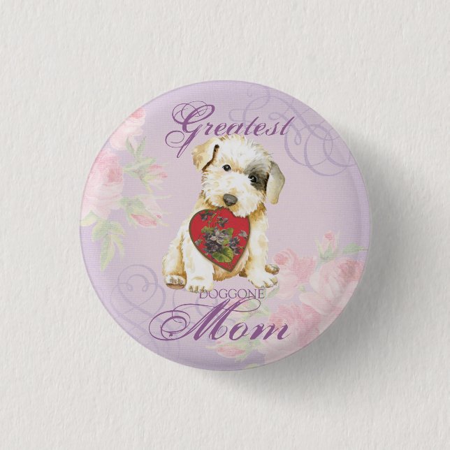 Badge Rond 2,50 Cm Sealyham Terrier Coeur Maman Pinback Button (Devant)