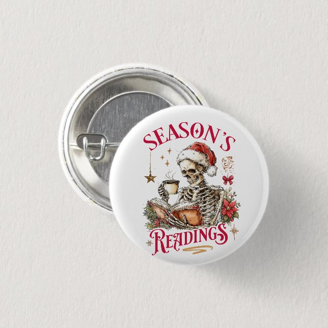 Badge Rond 2,50 Cm Season's Readings  (Devant & derrière)