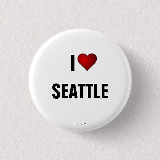 Badge Rond 2,50 Cm Seattle : J'aime Seattle bouton pinback (Devant)