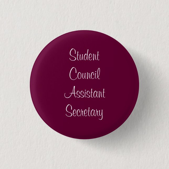 Badge Rond 2,50 Cm Secrétaire d'assistant du Conseil d'étudiant (Devant)