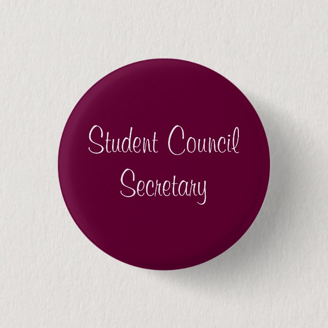 Badge Rond 2,50 Cm Secrétaire du Conseil d'étudiant (Devant)