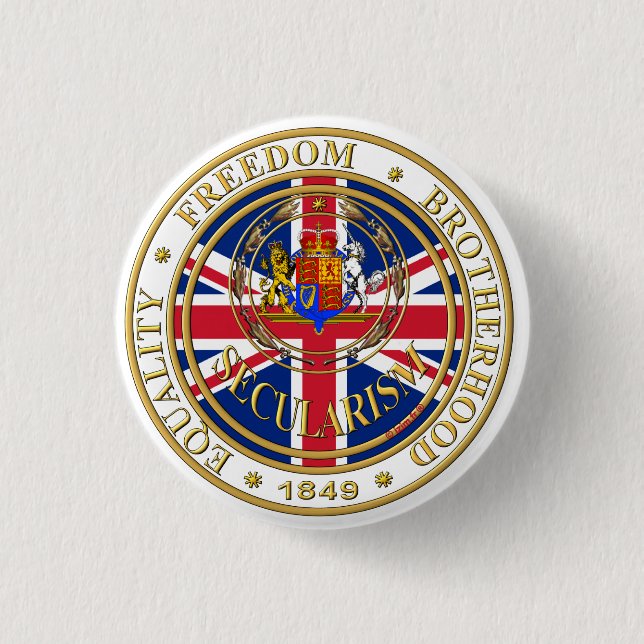 Badge Rond 2,50 Cm secularism united kandom (Devant)