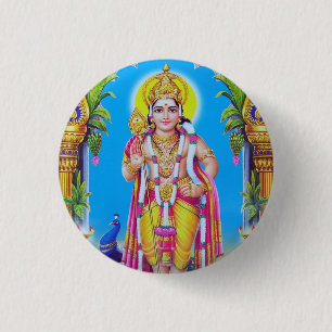 Badge Rond 2,50 Cm Seigneur Muruga, Dieu indou