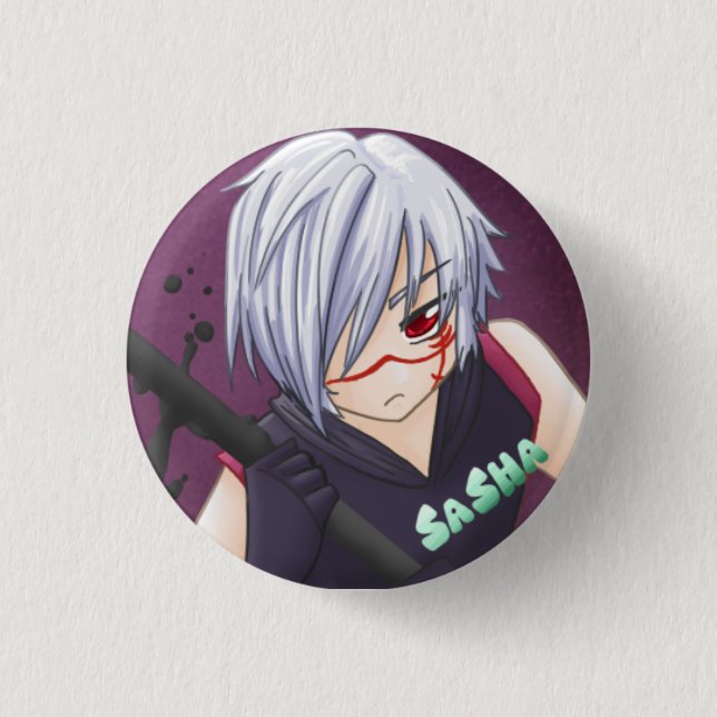 Badge Rond 2,50 Cm Seikon aucun Qwaser ; Sasha (Devant)
