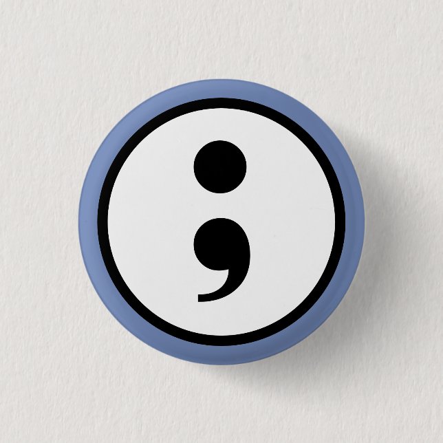 Badge Rond 2,50 Cm Semi-colon (Devant)