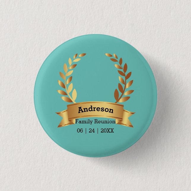 Badge Rond 2,50 Cm Sensationnel Leaf meilleure famille heureuse (Devant)