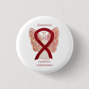 Badge Rond 2,50 Cm Sensibilisation à la déformation lymphatique Ruban
