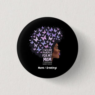 Badge Rond 2,50 Cm Sensibilisation à la maladie d'Alzheimer - Je port