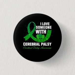 Badge Rond 2,50 Cm Sensibilisation à la paralysie cérébrale I Love Qu