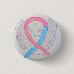 Badge Rond 2,50 Cm Sensibilisation à la Stillaissance Ruban Angle Pe