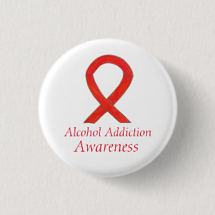 Badge Rond 2,50 Cm Sensibilisation à la toxicomanie à l'alcool Épine