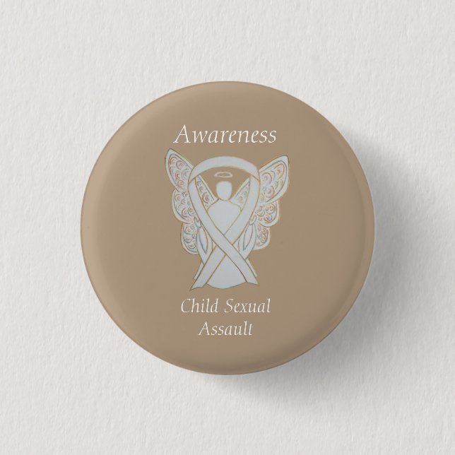 Badge Rond 2,50 Cm Sensibilisation à l'agression sexuelle des enfants (Devant)