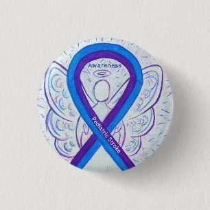 Badge Rond 2,50 Cm Sensibilisation à l'AVC pédiatrique Ruban Angel Pi