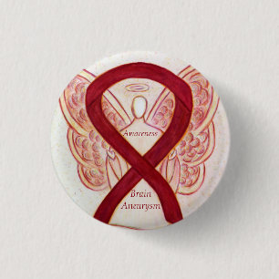 Badge Rond 2,50 Cm Sensibilisation à l'neurologie cérébrale Ange R