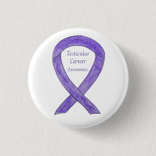Badge Rond 2,50 Cm Sensibilisation à l'orchidée cancéreuse testicu