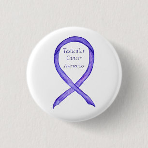 Badge Rond 2,50 Cm Sensibilisation à l'orchidée cancéreuse testiculai