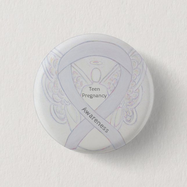 Badge Rond 2,50 Cm Sensibilisation Ado à la grossesse Épingle blanc r (Devant)