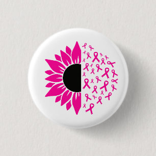 Badge Rond 2,50 Cm Sensibilisation au cancer du sein rose