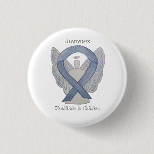 Badge Rond 2,50 Cm Sensibilisation aux déficiences des enfants Ruban 