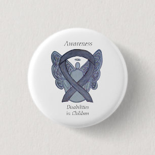 Badge Rond 2,50 Cm Sensibilisation aux déficiences des enfants Ruban