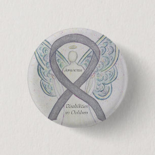 Badge Rond 2,50 Cm Sensibilisation aux déficiences des enfants Ruban
