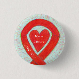 Badge Rond 2,50 Cm Sensibilisation aux maladies cardiaques Épingle 