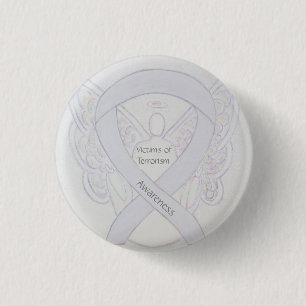Badge Rond 2,50 Cm Sensibilisation aux victimes du terrorisme Épine à
