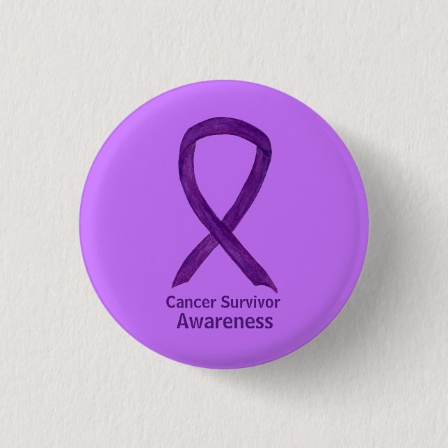 Badge Rond 2,50 Cm Sensibilisation des survivants du cancer Épingle à (Devant)