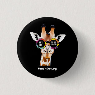 Badge Rond 2,50 Cm Sensibilisation sur l'autisme Giraffe C’est bon d’