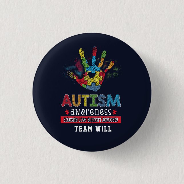 Badge Rond 2,50 Cm Sensibilisation sur l'autisme personnalisée Sensib (Devant)