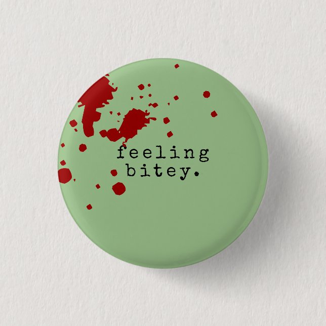 Badge Rond 2,50 Cm SENTIMENT BITEY Funny Zombie Green (Devant)