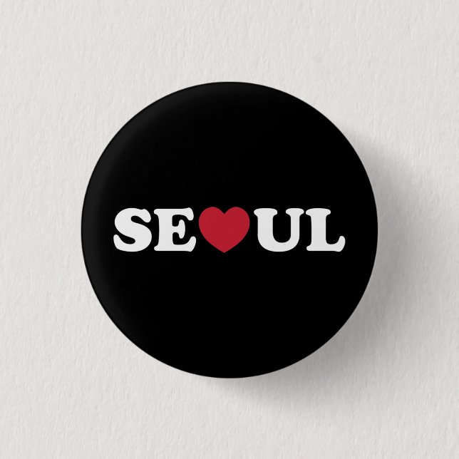 Badge Rond 2,50 Cm Séoul Love Heart (Devant)