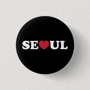 Badge Rond 2,50 Cm Séoul Love Heart