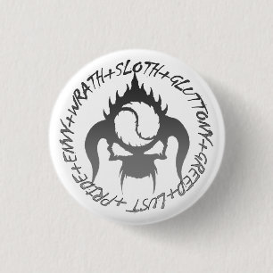 Badge Rond 2,50 Cm Sept péchés mortels Bouton rond