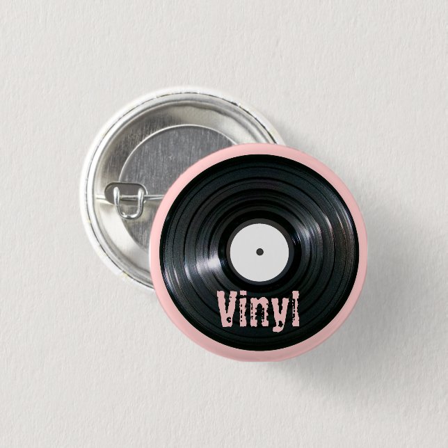 Badge Rond 2,50 Cm Série d'enregistrements LP (Devant & derrière)